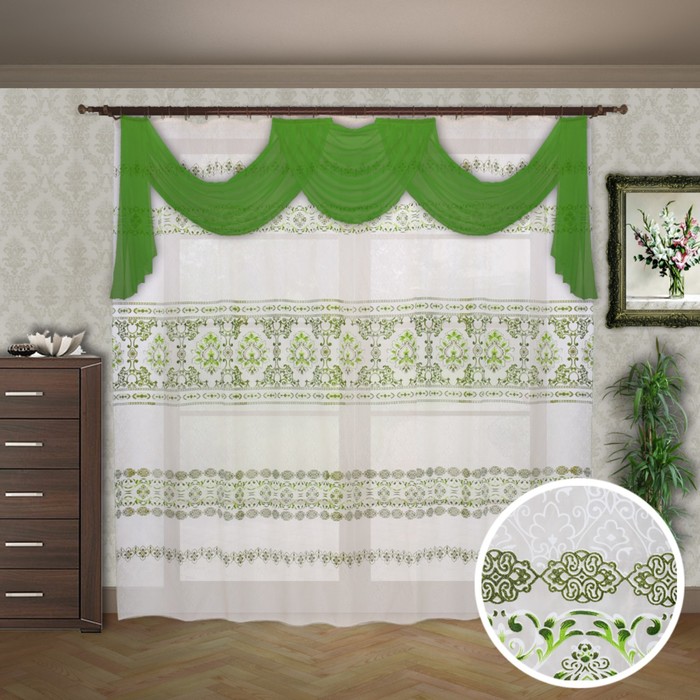 Шторы "Браво", размер 260х400 см-1 шт., органза цвет 510У