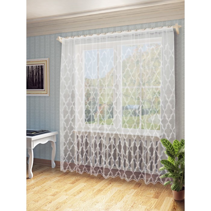 Тюль Шерон, ш. 300 х в. 260 см, белый, 100% полиэстер