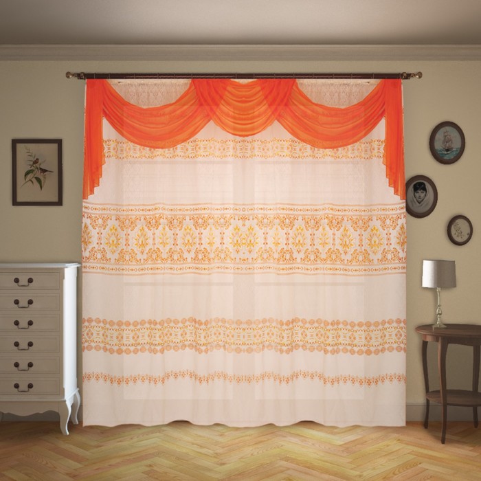 Шторы "Браво", размер 260х400 см-1 шт., органза цвет 505У