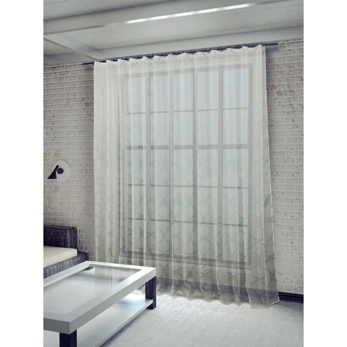 Тюль Алегрия, ш. 300 х в. 260 см, голубой, 100% полиэстер