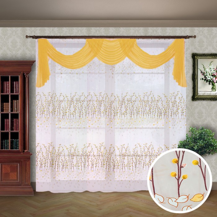 Шторы "Браво", размер 260х400 см-1 шт., органза цвет 522У