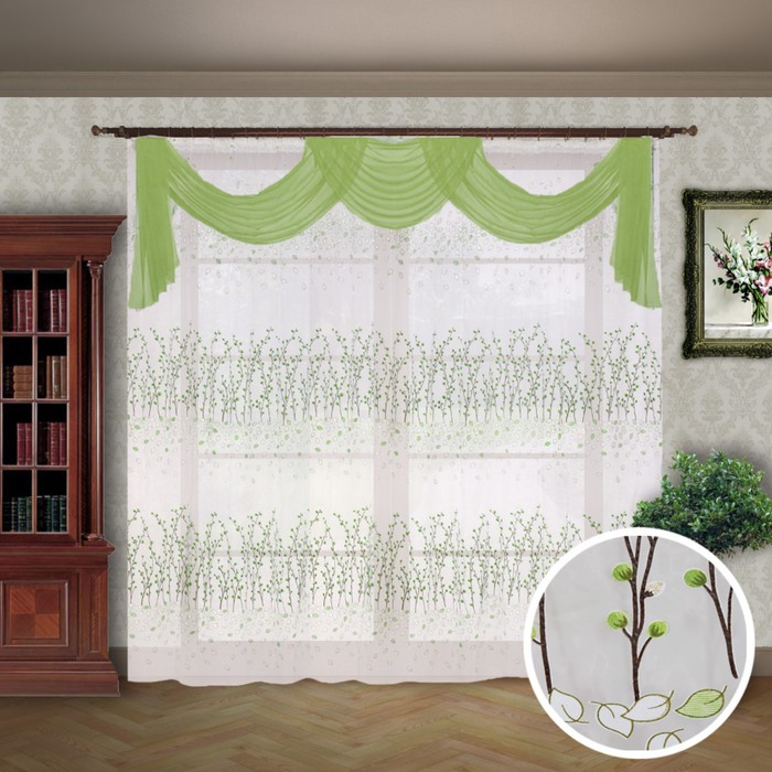 Шторы "Браво", размер 260х400 см-1 шт., органза цвет 529У