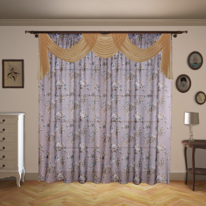 Шторы "Браво", размер 260х400 см-1 шт. цвет 198