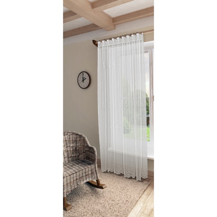 Тюль Амели, ш. 300 х в. 280 см, белый, 100% полиэстер