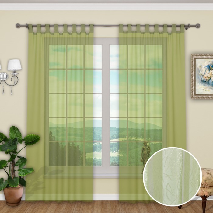 Шторы "Грация", размер 180х300 см-2 шт., органза цвет 308