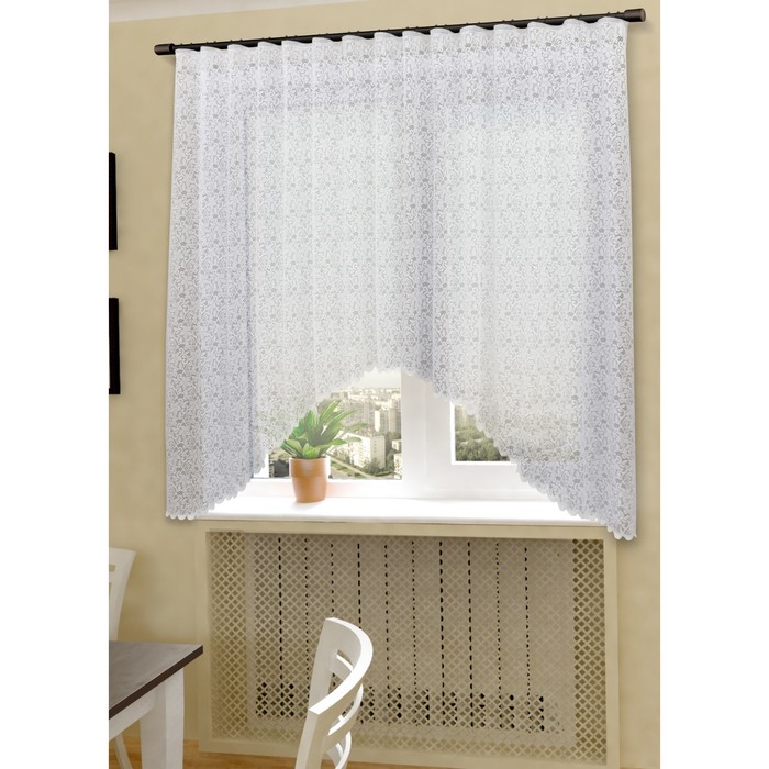 Гардина-арка Аида, ш. 320 х в. 190 см, белый, 100% полиэстер