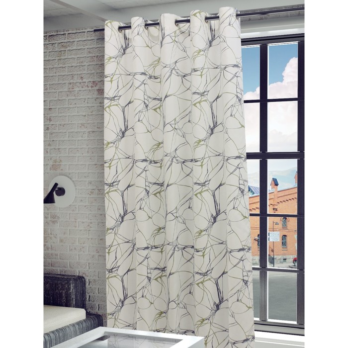 Портьера Видана, ш. 200 х в. 260 см, серо-зеленый, 100% полиэстер