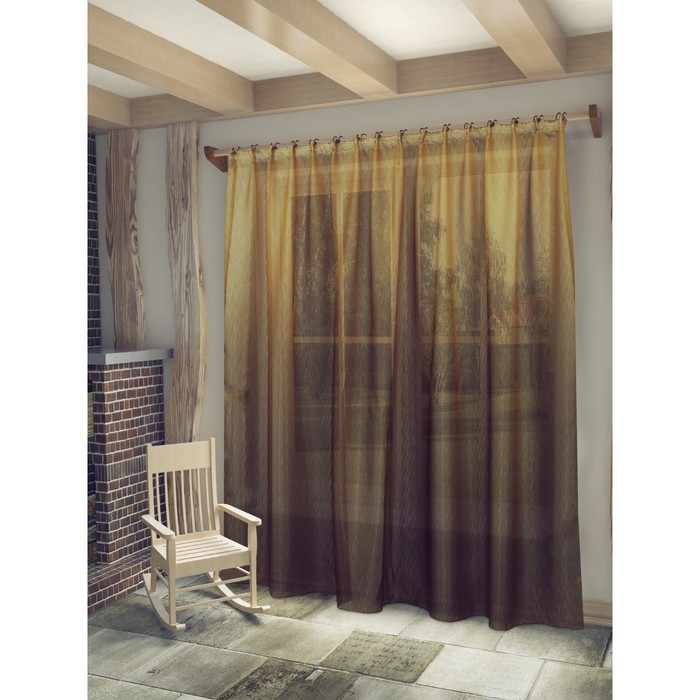 Тюль Маргарет, ш. 300 х в. 260 см, коричневый, 100% полиэстер