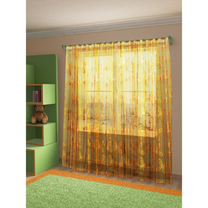 Тюль Кимми, ш. 300 х в. 260 см, оранжевый, 100% полиэстер