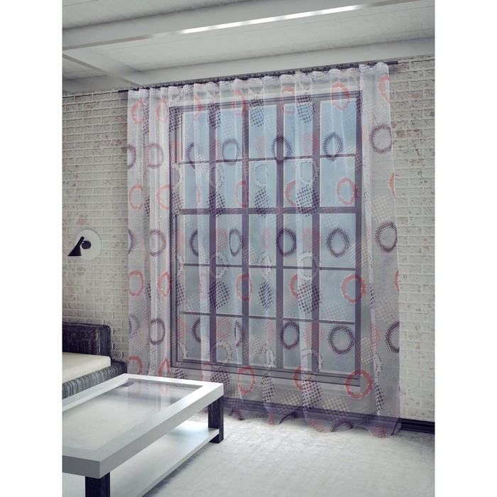 Тюль Дилара, ш. 400 х в. 260 см, сиренево-розовый, 100% полиэстер