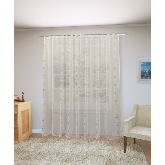 Тюль Розалия, ш. 300 х в. 260 см, белый, 100% полиэстер