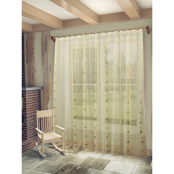 Тюль Розалия, ш. 300 х в. 260 см, бежево-золотистый, 100% полиэстер