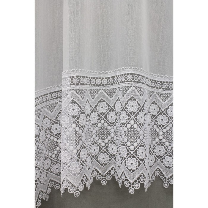 Тюль "Кристл", ш 285 х в 190 см, цвет белый, 100% полиэстер