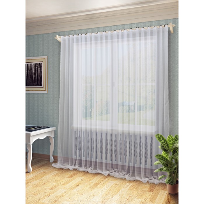 Тюль Дарсия, ш. 300 х в. 280 см, белый, 100% полиэстер