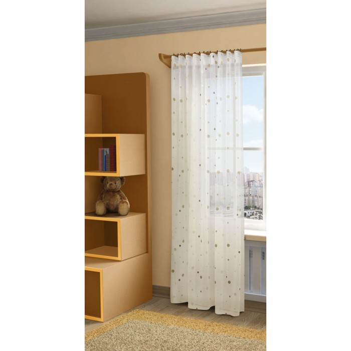 Тюль Джесика, ш. 300 х в. 280 см, бежево-коричневый, 100% полиэстер