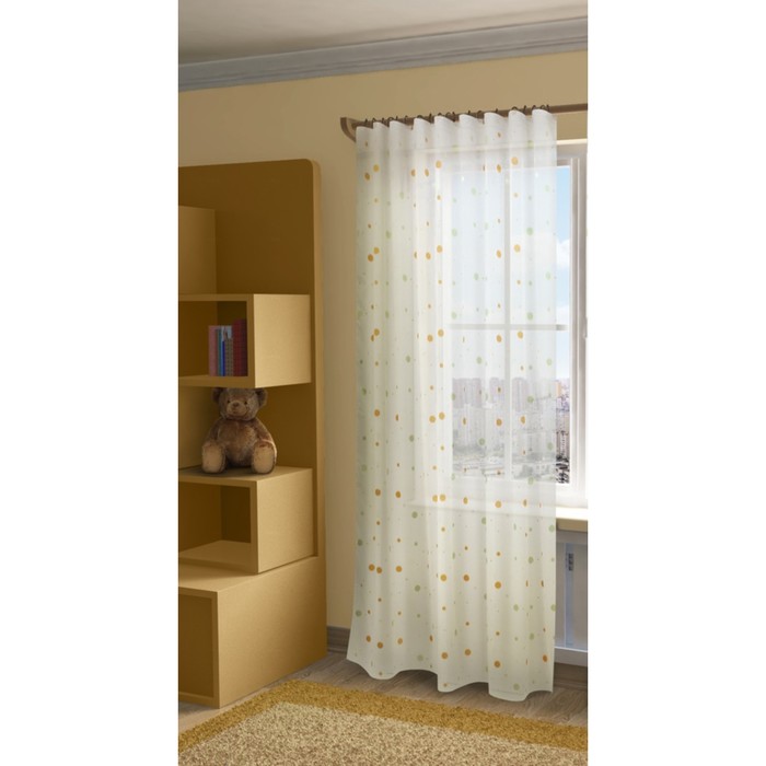 Тюль Джесика, ш. 300 х в. 280 см, оранжево-зеленый, 100% полиэстер