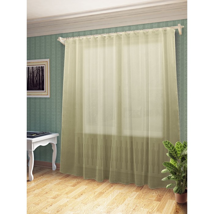 Тюль Рейчел, ш. 300 х в. 280 см, розово-бежевый, 100% полиэстер