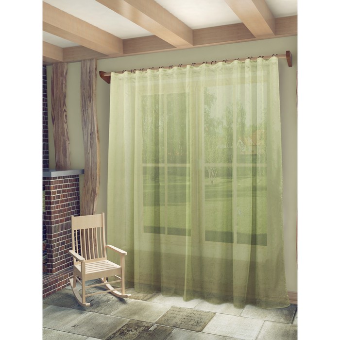 Тюль Рейчел, ш. 300 х в. 280 см, зеленый, 100% полиэстер