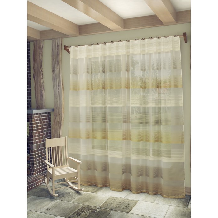 Тюль Лучиана, ш. 285 х в. 255 см, бежевый, 100% полиэстер