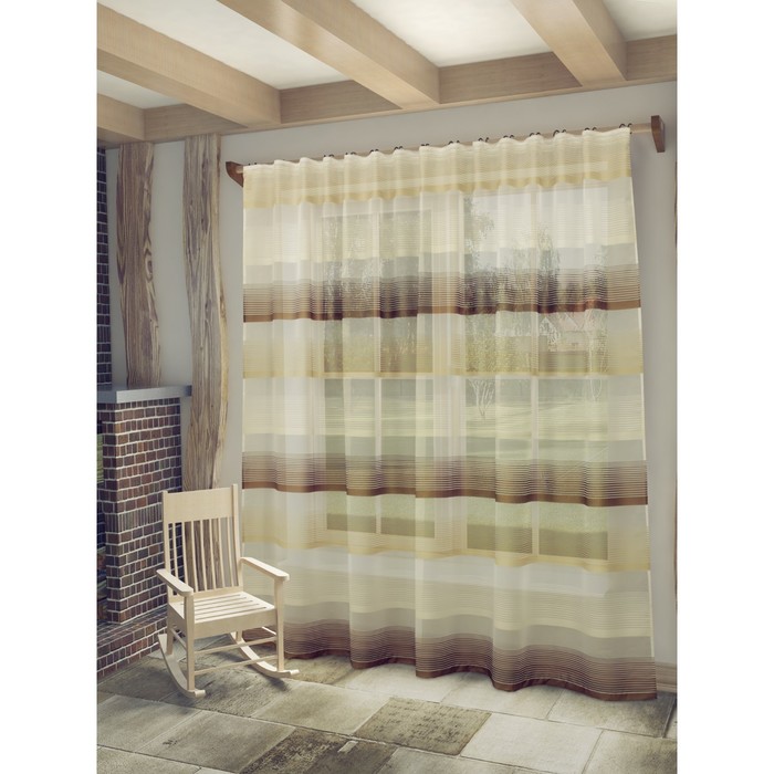 Тюль Лучиана, ш. 285 х в. 255 см, коричневый, 100% полиэстер