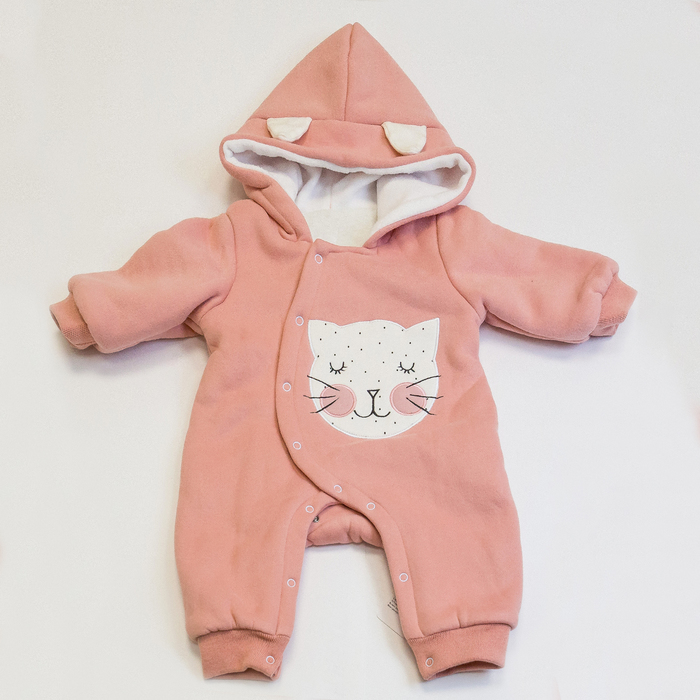Комбинезон детский "Котик", рост 80 см, цвет розовый