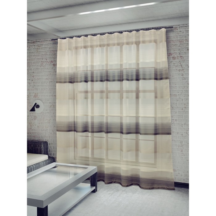 Тюль Лучиана, ш. 285 х в. 255 см, серый, 100% полиэстер