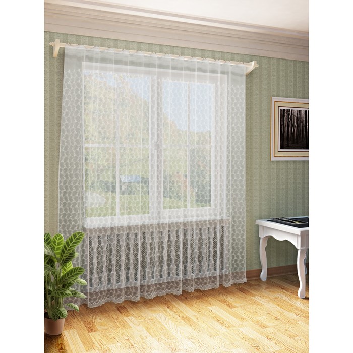 Тюль Зара, ш. 300 х в. 260 см, белый, 100% полиэстер