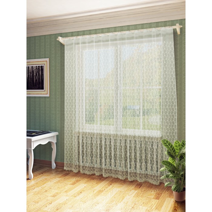 Тюль Зара, ш. 300 х в. 260 см, бежевый, 100% полиэстер