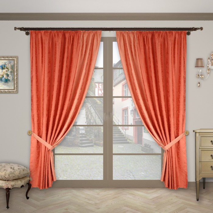 Шторы "Мечта", размер 180х280 см-2 шт., 2 подхвата цвет 1077