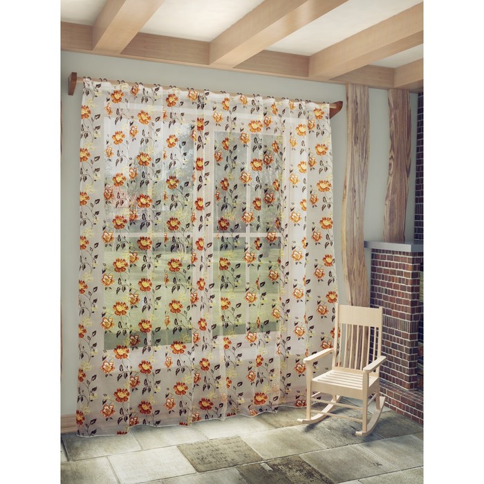 Тюль Амира, ш. 300 х в. 260 см, терракотовый, 100% полиэстер