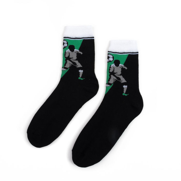 Носки мужские "Футболист", чёрный, р-р 41-44 (27-29 см) 80% хл,15% п/а, 5% эл