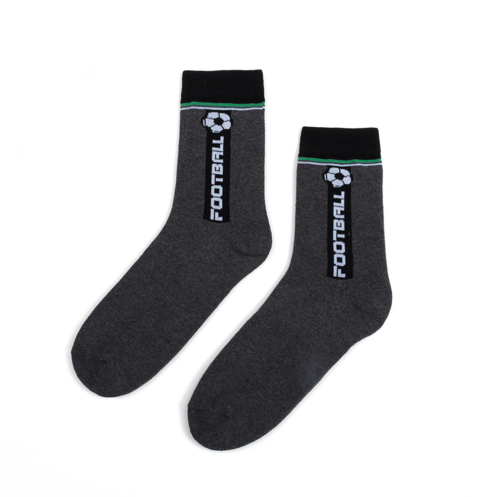 Носки мужские "Football" серый р-р 41-44 (27-29 см) 80% хл,15% п/а, 5% эл