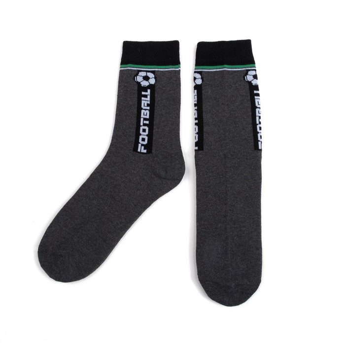 Носки мужские "Football" серый р-р 41-44 (27-29 см) 80% хл,15% п/а, 5% эл