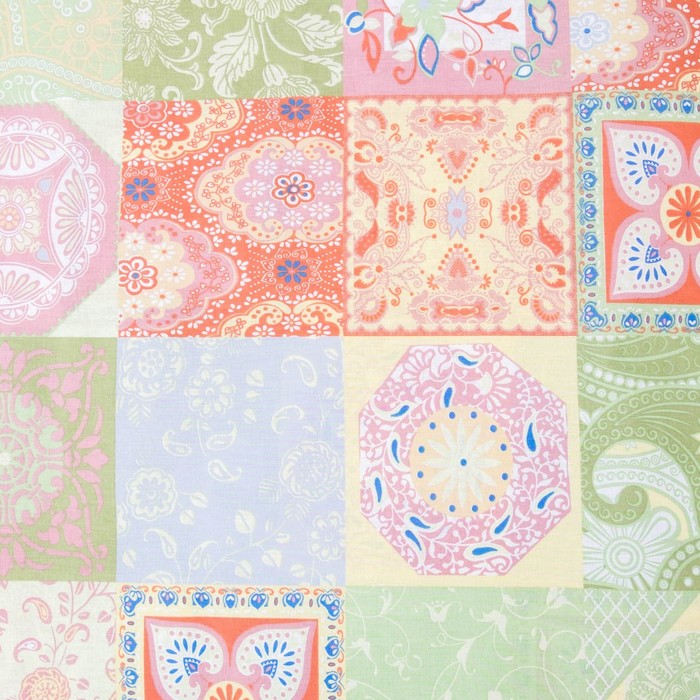 Постельное бельё "Этель" евро Лоскуты 200х217 см, 220х240 см, 70х70 см - 2 шт., 100% хлопок, бязь 125 г/м²