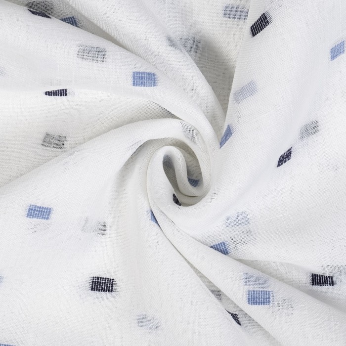 Тюль "Этель" 200х260 см Геометрия голубой 100% п/э