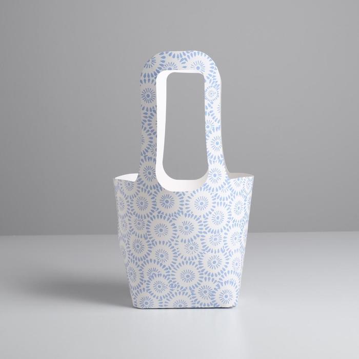 Пакет овальный с ручками «Голубые цветочки», 61,2 х 46,7 см
