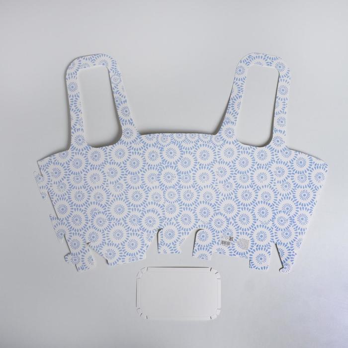 Пакет овальный с ручками «Голубые цветочки», 61,2 х 46,7 см