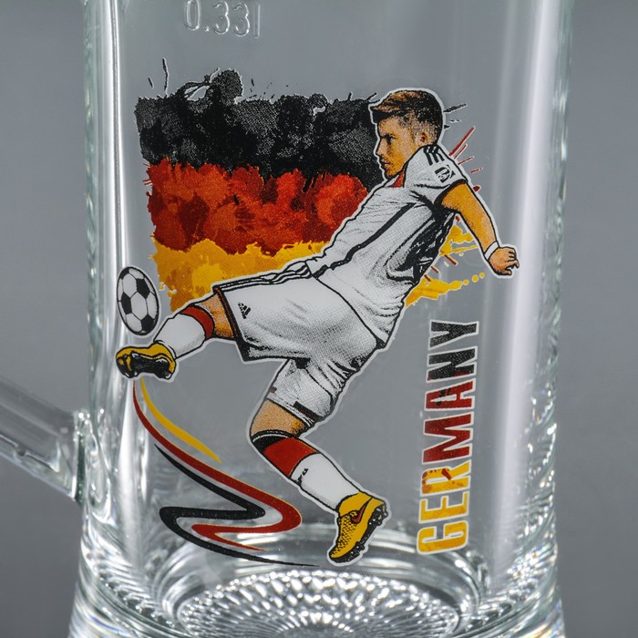 Кружка для пива 320 мл "Мировой футбол", МИКС