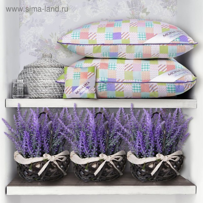 фото Подушка lavender, размер 50 × 70 см, саше с ароматом лаванды, тик mona liza