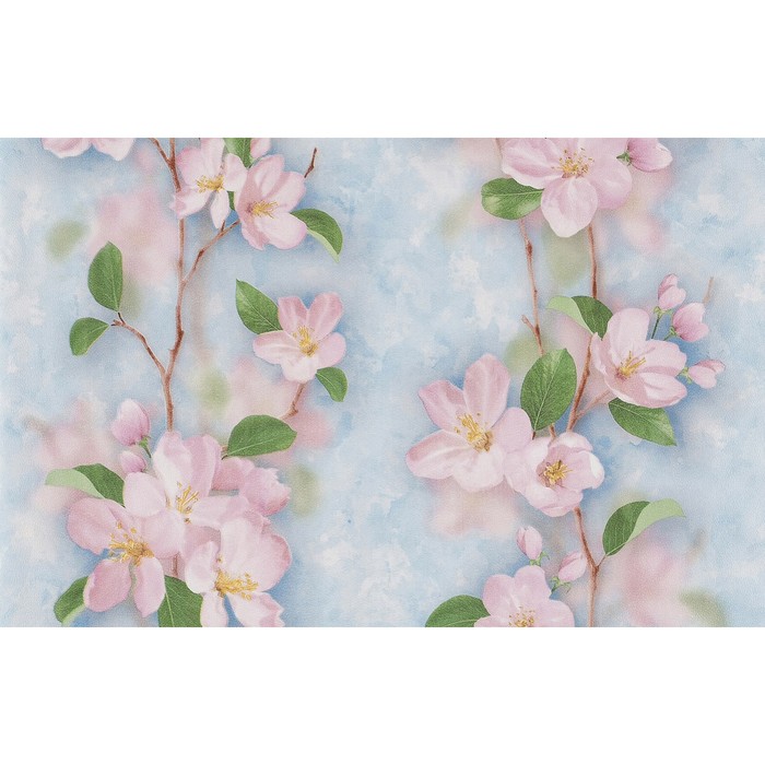 Обои бумажные Брянск "Яблочный-1", голубой, 0.53 х 10 м