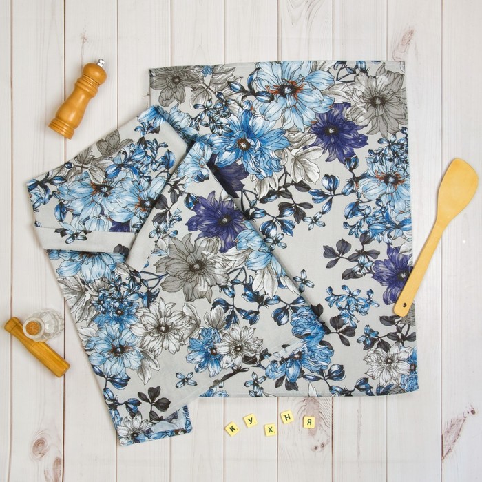 Набор Доляна (фартук 65х45 см + полотенце 45х60 см с петелькой) рогожка, 100% хлопок