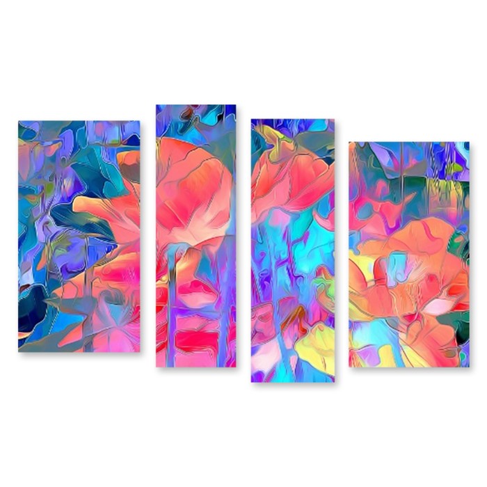 Модульная картина "Цветочное настроение" 90*57 см