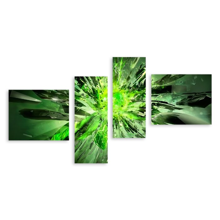 Модульная картина "Зелёный взрыв" 90*48 см