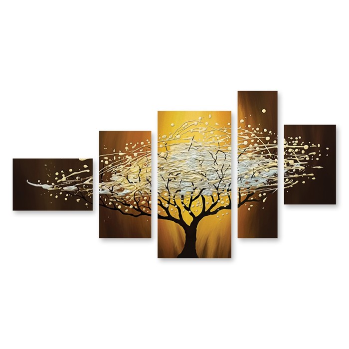 Модульная картина "Снежное дерево" 120*70 см