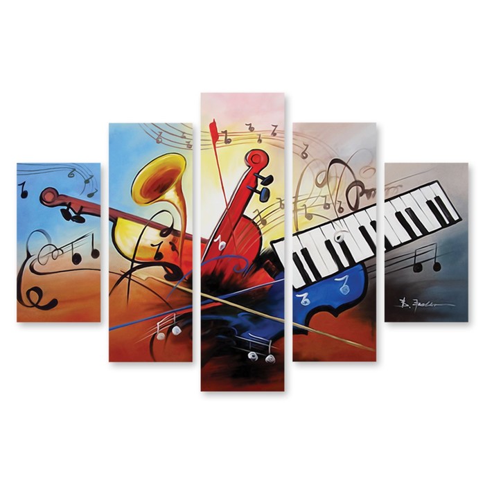 Модульная картина "Музыкальные инструменты" 90*57 см