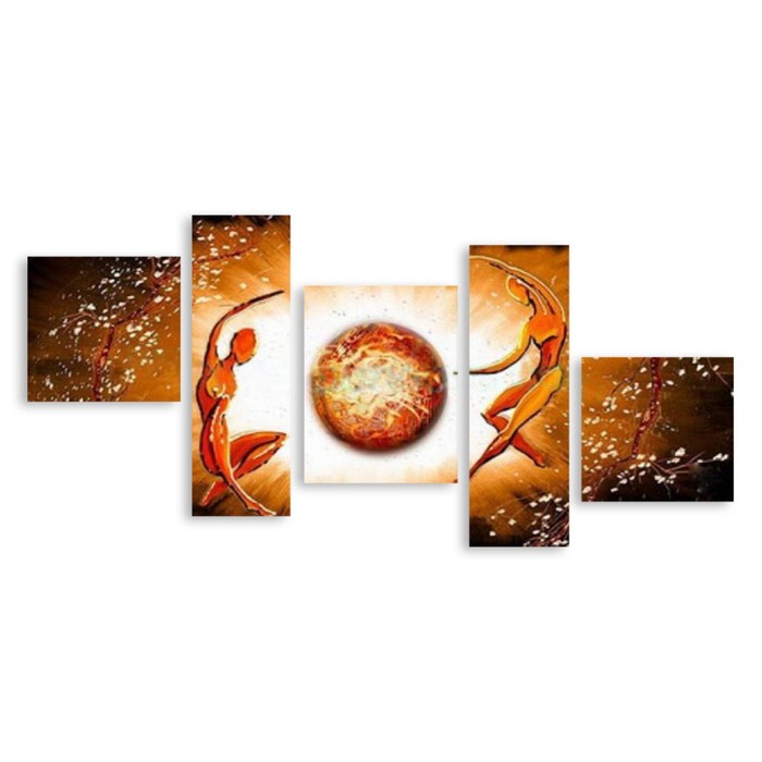 Модульная картина "Огненный круг" 120*51 см