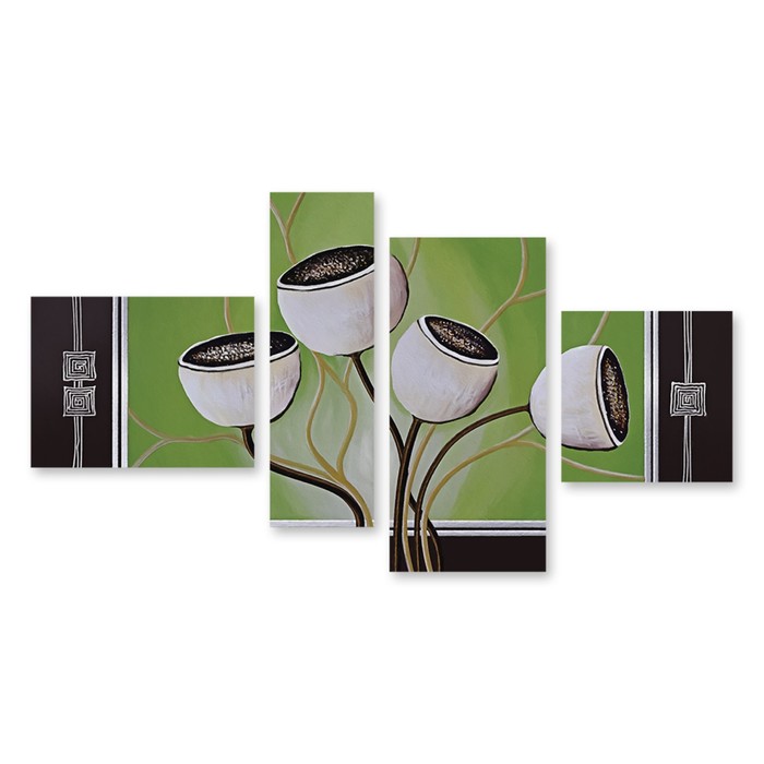 Модульная картина "Абстрактные весенние цветы" 90*48 см