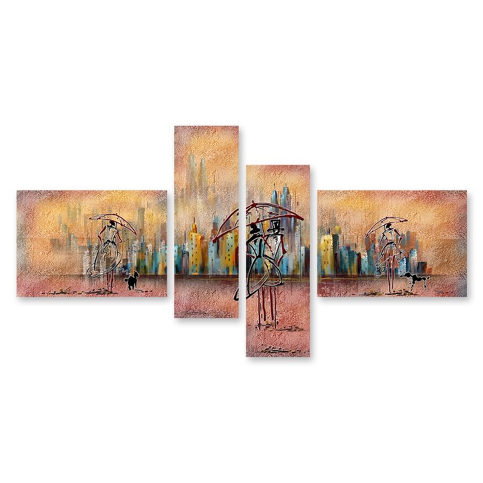 Модульная картина "Дождливый день" 90*45 см