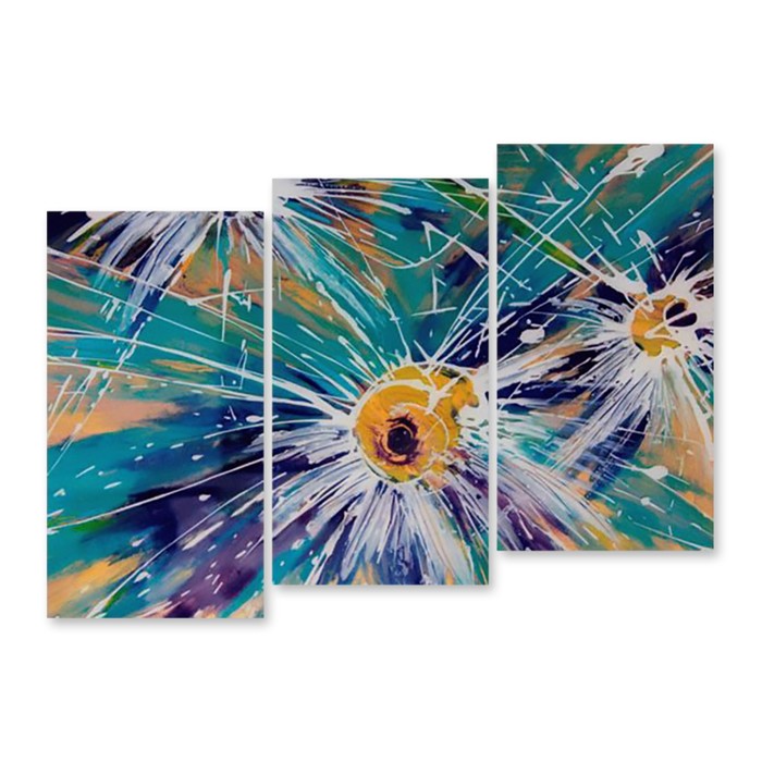 Модульная картина "Граффити-астры" 90*67 см