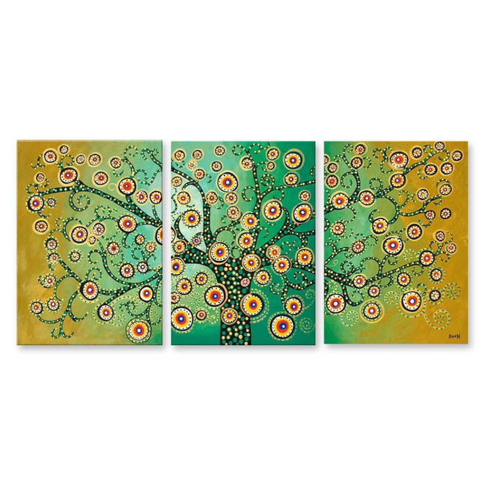 Модульная картина "Зелёная магия" 120*55 см